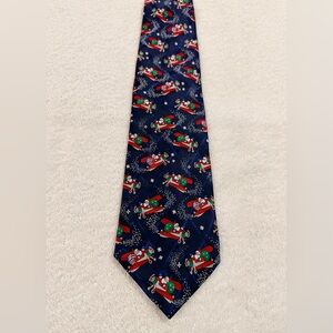 Festive Navy Blue Christmas Tie